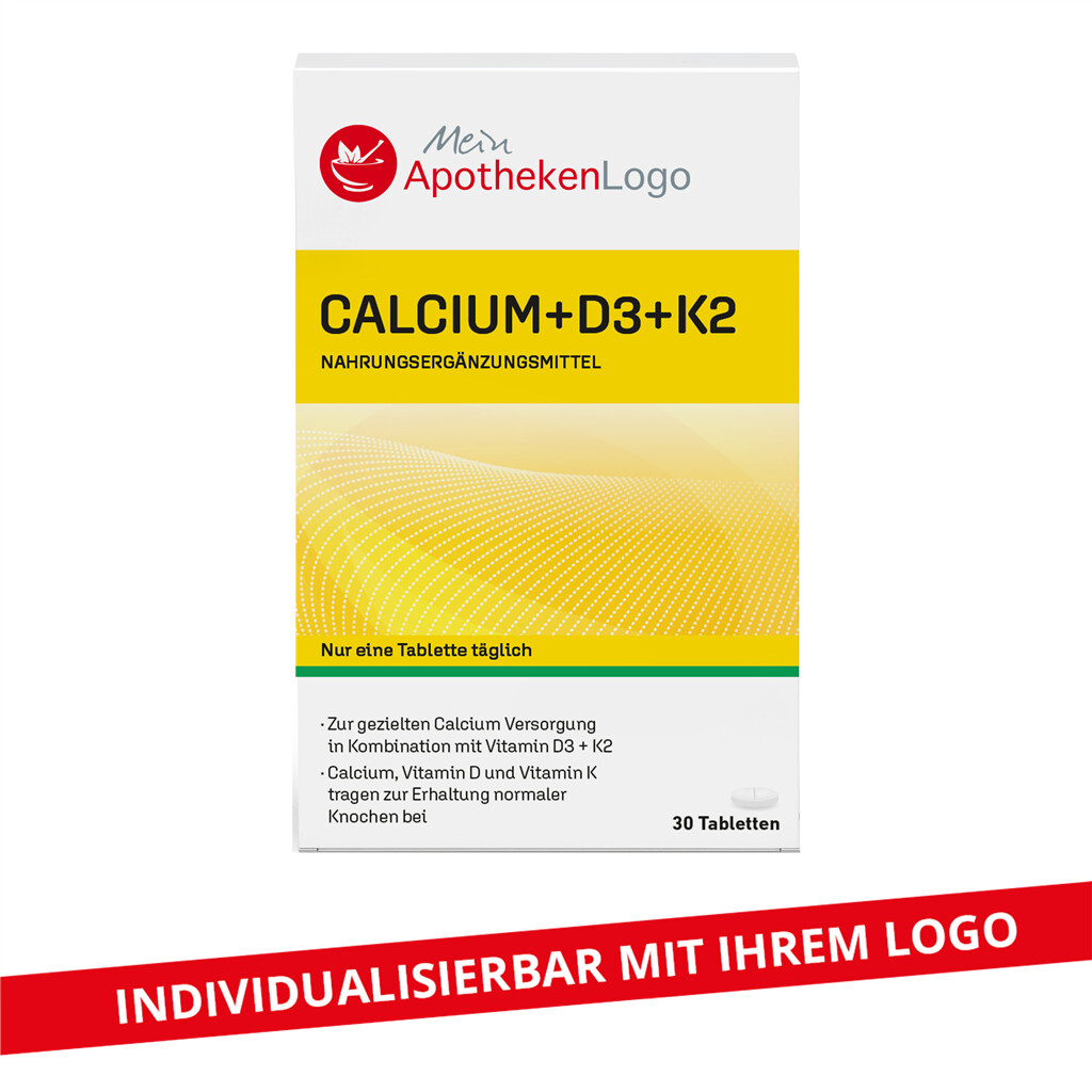 Calcium+D3+K2 mit Apotheken-Logo
